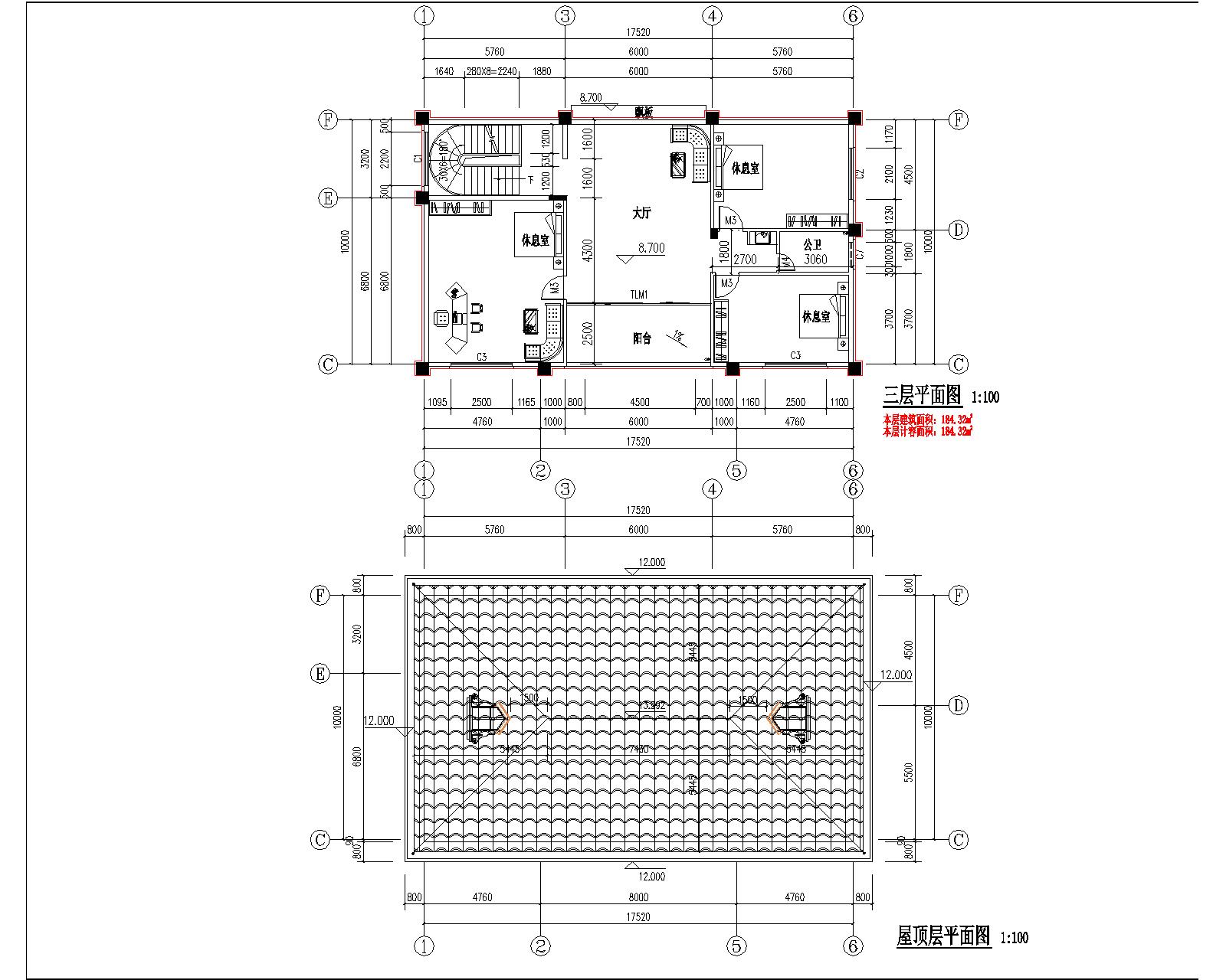 龍森谷1號(hào)樓報(bào)建圖三層、屋頂圖.jpg